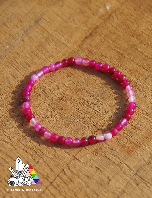 Bracelet Perles En Agate Rayée - Fait Main Sur Mesure - Pour Homme, Femme Ou Enfant