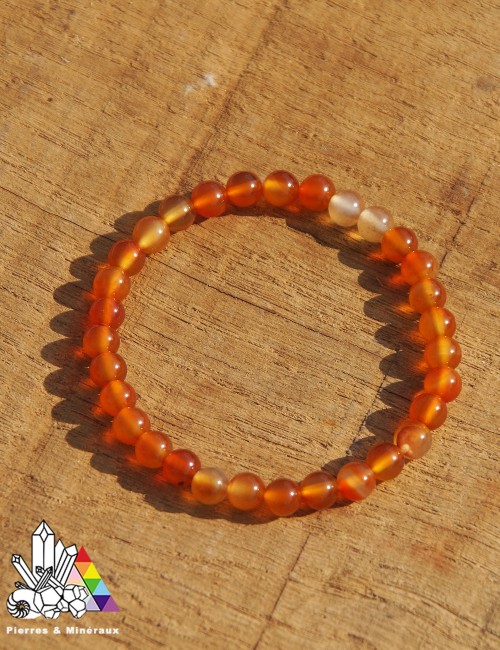 Bracelet En Cornaline - Perles Baroque Orange - Naturosphère