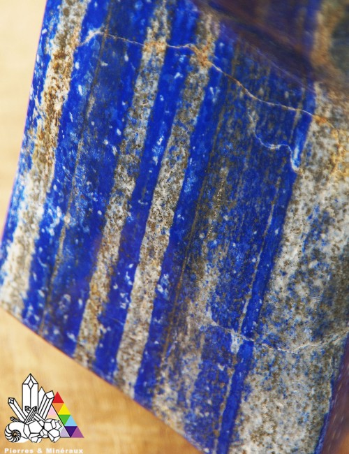 Porte-clés Artisanal En Lapis Lazuli Bleu Foncé - Cabochon 25mm - Support Métal Doré - Qualité AAA