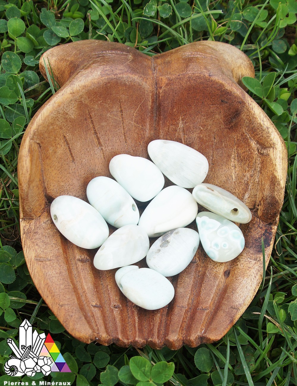 Pendentif Hémimorphite 14,78g Bleu Ovale - Cabochon Naturel Sans Traitement En Alliage