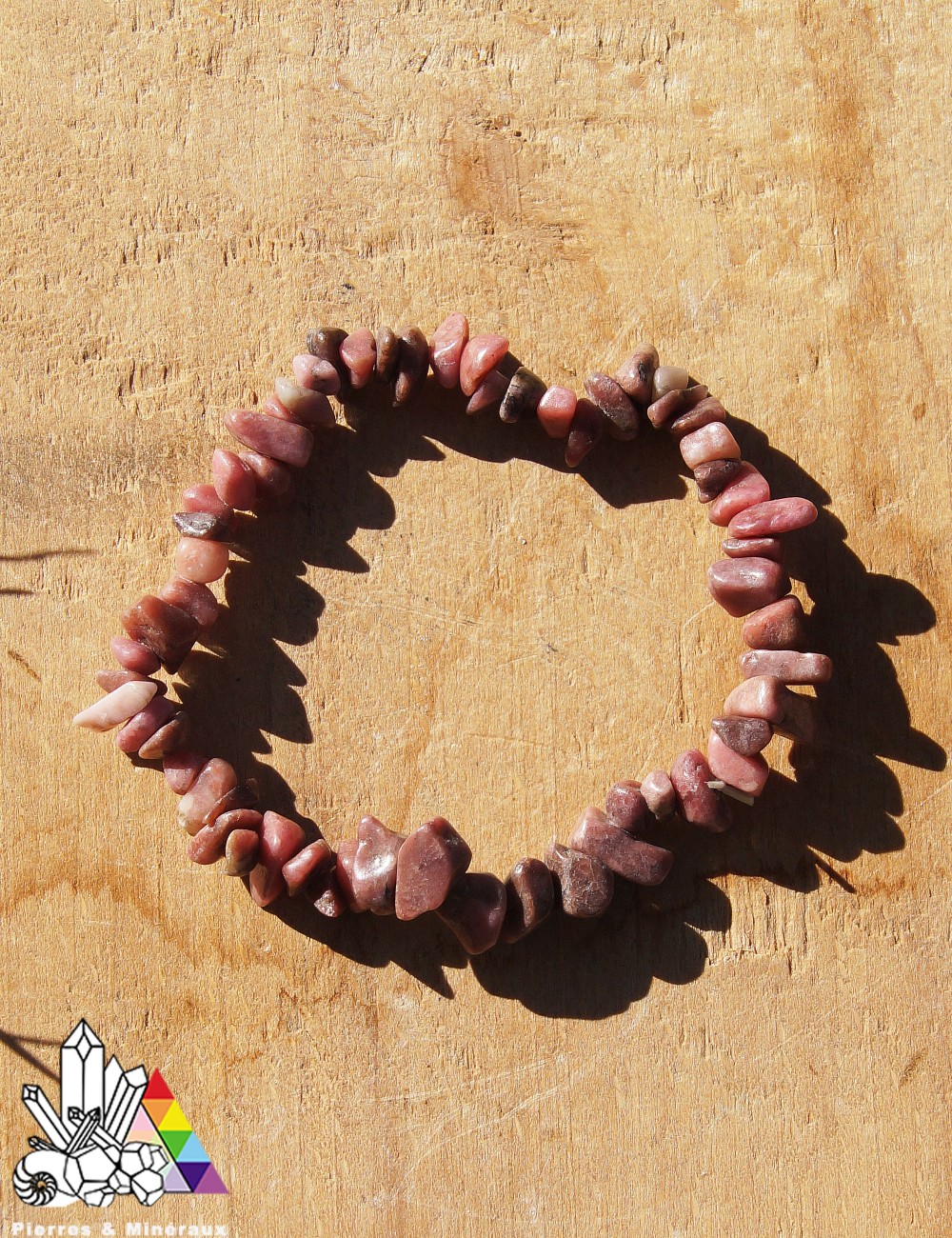 Bracelet Baroque En Rhodonite Naturelle - Perles Roses, Bijou Lithothérapie Sans Emballage
