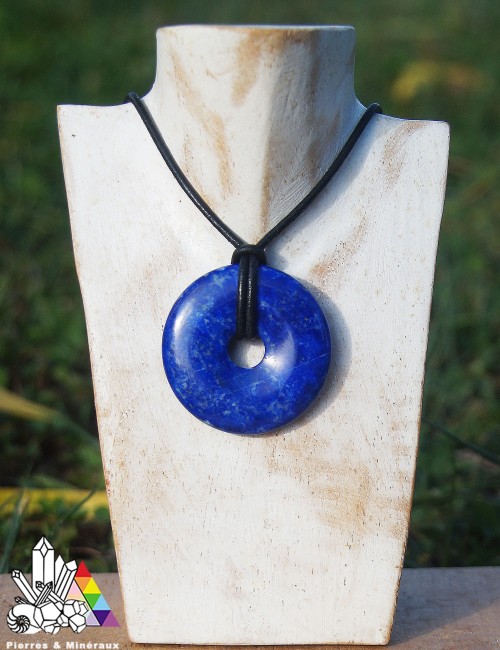 Donut Pi Chinois Lapis Lazuli - Bijou Naturel Porte-Bonheur 4 Cm / 3.5 Cm / 2.5 Cm / 5 Cm, Symbole Richesse Tradition Chinoise