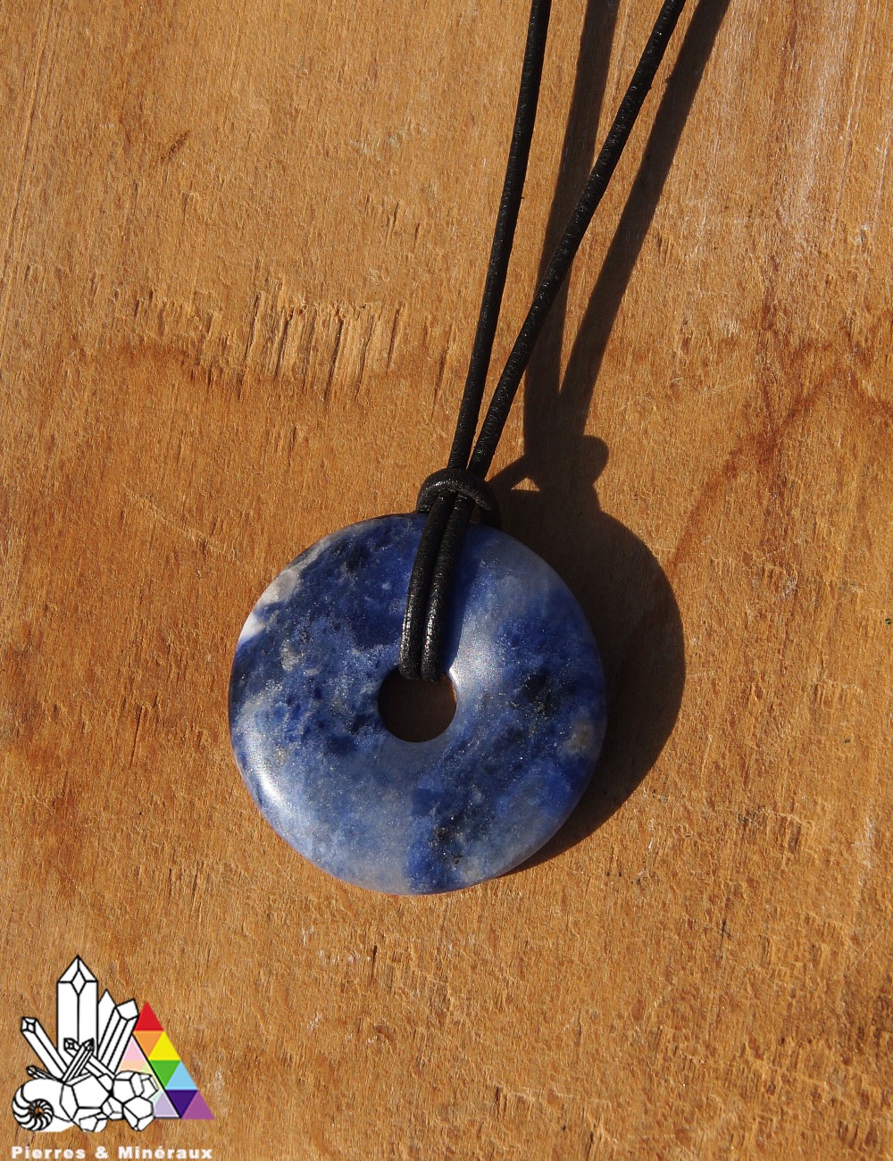Pi Chinois Sodalite France Minéraux - Donut Pierre 30mm Bleu Blanc